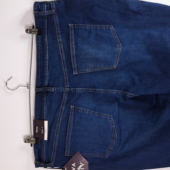 New AVA & VIV Skinny Dark Wash Stretch Blue Jeans Size 22W Inseam 27.5 - Picture 6 of 16